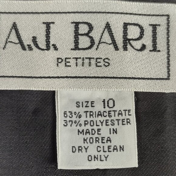 A.J. Bari Black Sleeveless Open Back Sheath Cocktail Dress Petite 10 - Picture 11 of 11